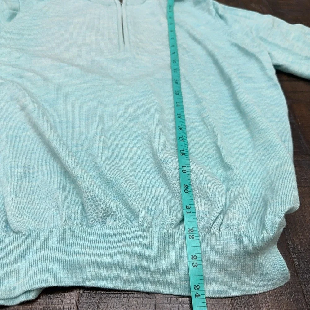 FootJoy Sweater Mens Large Blue 100% Wool 1/4 Zip Mock The Golf Club New Albany